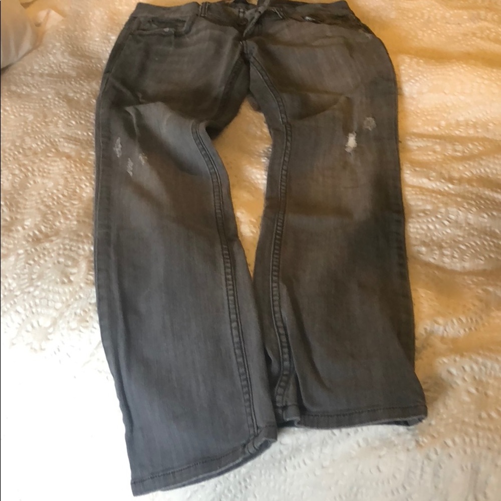 Grey jeans straight tapered fit